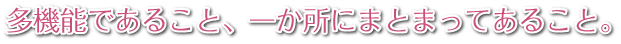 多機能であること、一か所にまとまってあること。