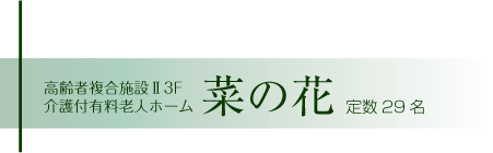 高齢者複合施設Ⅱ3F　住宅型有料老人ホーム「ヴィラはぁ～と」定数29名